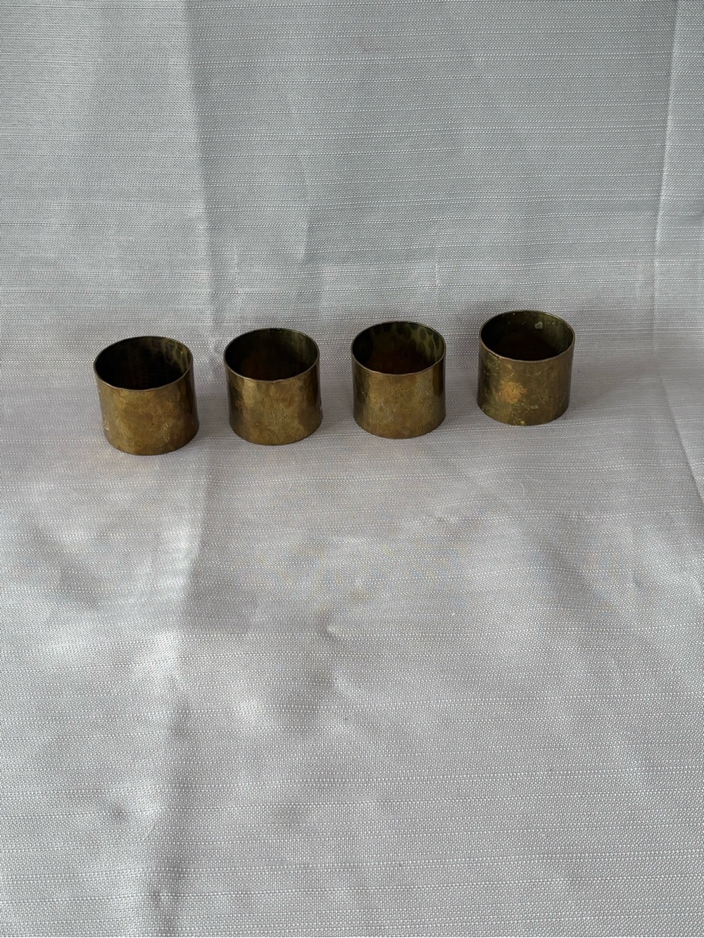 Vintage Brass Napkin Rings Set of 4 - Classic Gold Finish